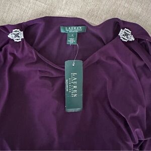 Lauren Ralph Lauren Evenings Sheath Ruched Slit Long Sleeve Cocktail Dress 2